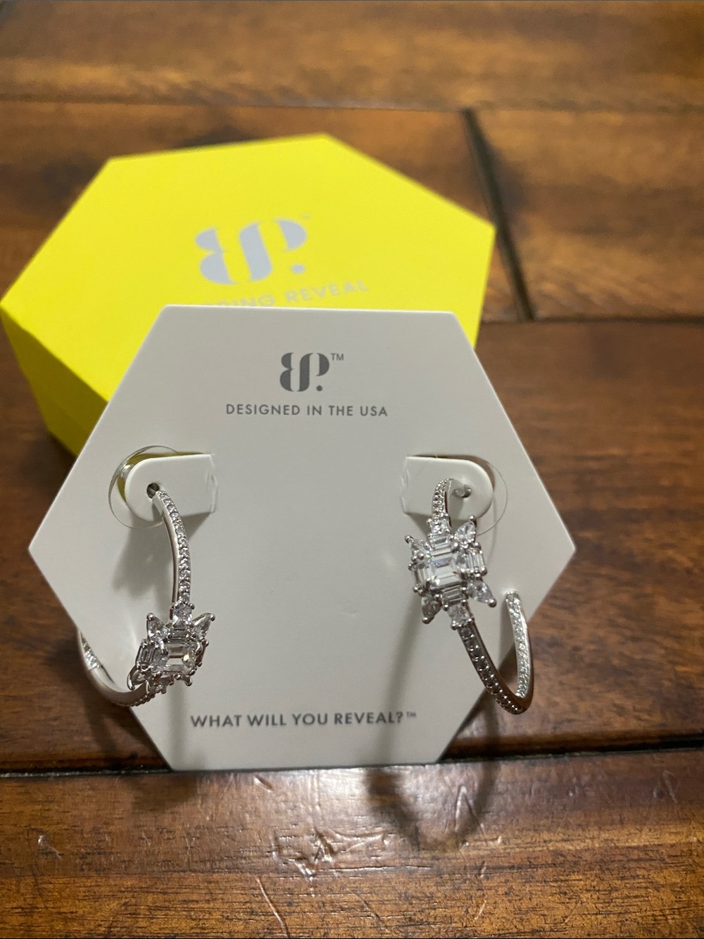 Bomb Party OG Originals Earrings - Diamond Cubic Zirconia - Rhodium Plating - Picture 3 of 3